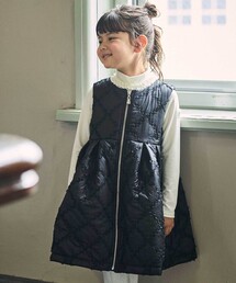 BeBe（ベベ）の「【お揃い】フリルキルティングジップジャンパースカート(90~150cm)（ワンピース）」