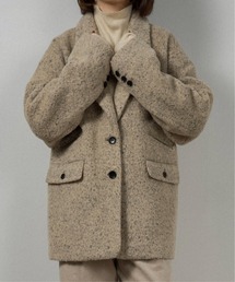 pebble pattern neck 2way jacket coat / ペブルパターンネック2wayジャケットコート
