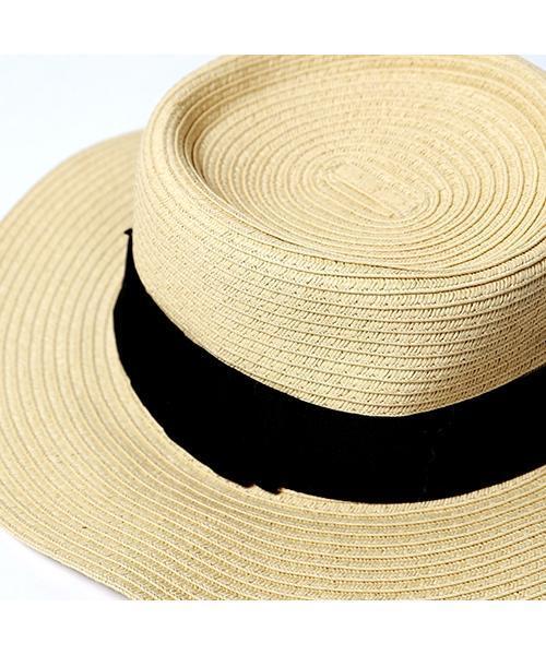 FREAK'S STORE(フリークスストア)の「ペーパーカンカンハット(ハット・レディース・ナチュラル/ブラック・FREE)」の5枚目の写真