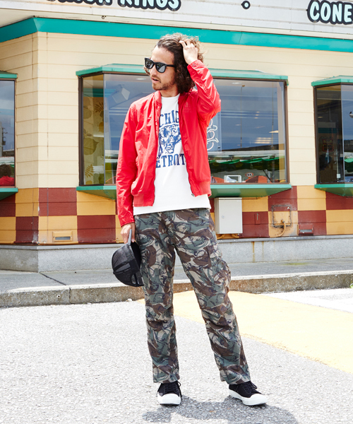 HYSTERIC GLAMOUR（ヒステリックグラマー）の「MICHIGAN LEOPARD pt ポケ付T-SH（Tシャツ/カットソー・メンズ・ホワイト/オレンジ/ブラック・LARGE/MEDIUM/X-LARGE/SMALL）」の16枚目の写真