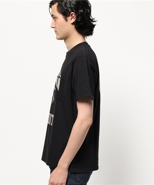 HYSTERIC GLAMOUR（ヒステリックグラマー）の「MICHIGAN LEOPARD pt ポケ付T-SH（Tシャツ/カットソー・メンズ・ホワイト/オレンジ/ブラック・LARGE/MEDIUM/X-LARGE/SMALL）」の4枚目の写真