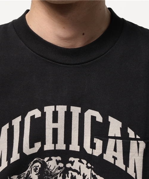 HYSTERIC GLAMOUR（ヒステリックグラマー）の「MICHIGAN LEOPARD pt ポケ付T-SH（Tシャツ/カットソー・メンズ・ホワイト/オレンジ/ブラック・LARGE/MEDIUM/X-LARGE/SMALL）」の6枚目の写真