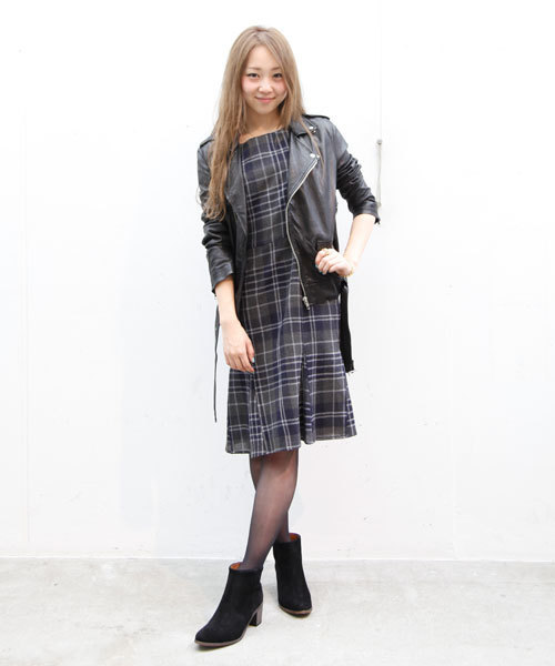 603（ロクマルサン）の「603 ラムレザーライダースJKT（ライダースジャケット・レディース・ブラック/ブルー/ワイン/ネイビー・MEDIUM/SMALL）」の14枚目の写真