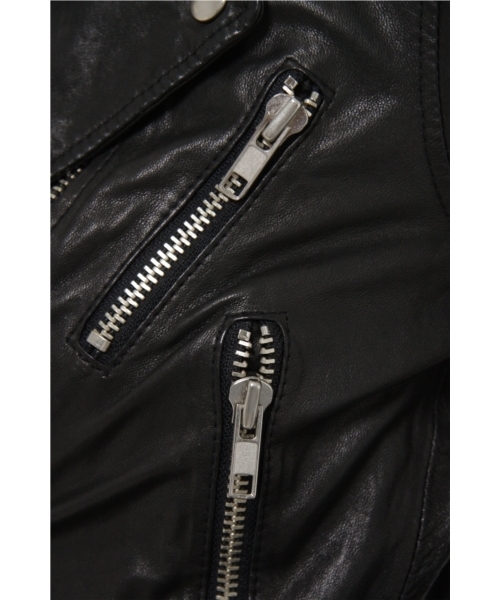 603（ロクマルサン）の「603 ラムレザーライダースJKT（ライダースジャケット・レディース・ブラック/ブルー/ワイン/ネイビー・MEDIUM/SMALL）」の11枚目の写真