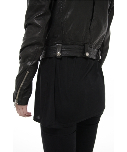 603（ロクマルサン）の「603 ラムレザーライダースJKT（ライダースジャケット・レディース・ブラック/ブルー/ワイン/ネイビー・MEDIUM/SMALL）」の16枚目の写真