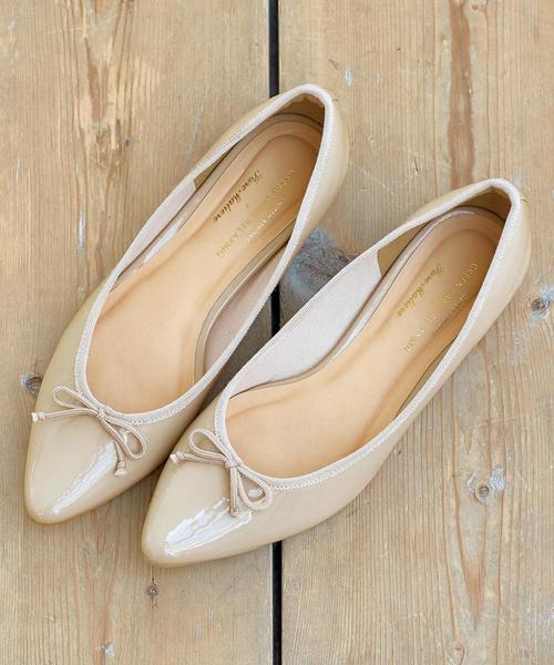 green label relaxing(グリーンレーベルリラクシング)の「RF POINTED FLAT バレエシューズ ◆(バレエシューズ・レディース・レッド/ライトグレー/ベージュ/ブラック・S(22.5)/L(24.5)/LL(25.5)/M(23.5))」の4枚目の写真