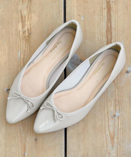 green label relaxing(グリーンレーベルリラクシング)の「RF POINTED FLAT バレエシューズ ◆(バレエシューズ・レディース・レッド/ライトグレー/ベージュ/ブラック・S(22.5)/L(24.5)/LL(25.5)/M(23.5))」の3枚目の写真