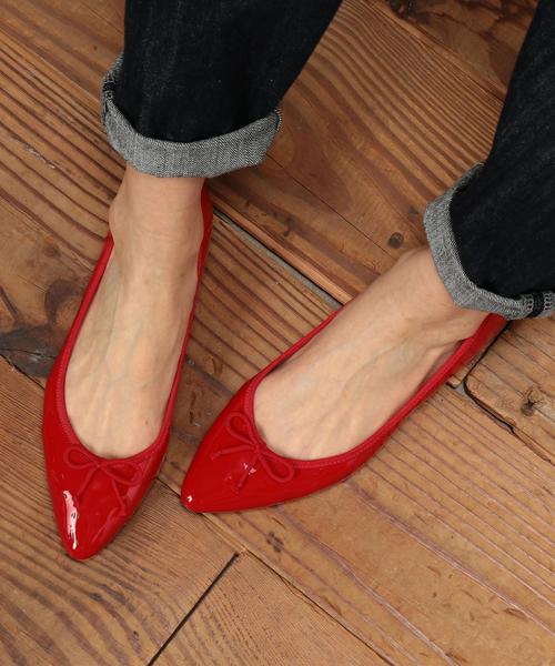 green label relaxing(グリーンレーベルリラクシング)の「RF POINTED FLAT バレエシューズ ◆(バレエシューズ・レディース・レッド/ライトグレー/ベージュ/ブラック・S(22.5)/L(24.5)/LL(25.5)/M(23.5))」の16枚目の写真