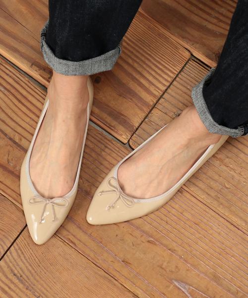 green label relaxing(グリーンレーベルリラクシング)の「RF POINTED FLAT バレエシューズ ◆(バレエシューズ・レディース・レッド/ライトグレー/ベージュ/ブラック・S(22.5)/L(24.5)/LL(25.5)/M(23.5))」の18枚目の写真