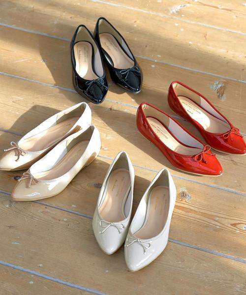 green label relaxing(グリーンレーベルリラクシング)の「RF POINTED FLAT バレエシューズ ◆(バレエシューズ・レディース・レッド/ライトグレー/ベージュ/ブラック・S(22.5)/L(24.5)/LL(25.5)/M(23.5))」の19枚目の写真