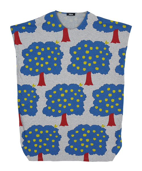 Ne-net(ネネット)の「(S)ハートりんごカットソー(ワンピース・レディース・グレー/オフホワイト・02)」の3枚目の写真