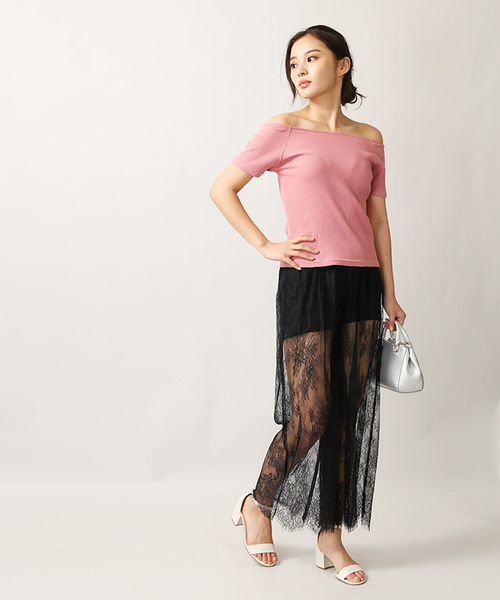 WEGO（ウィゴー）の「WEGO/シアーレースワイドパンツ（スラックス・レディース・ホワイト/ブラック/ライトピンク・FREE）」の11枚目の写真