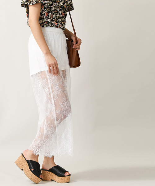 WEGO（ウィゴー）の「WEGO/シアーレースワイドパンツ（スラックス・レディース・ホワイト/ブラック/ライトピンク・FREE）」の13枚目の写真