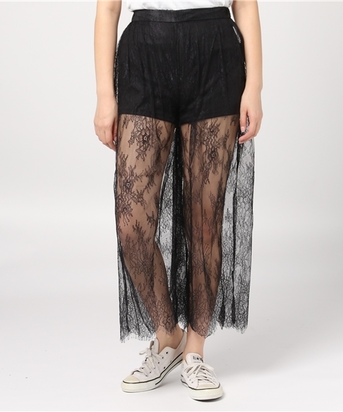 WEGO（ウィゴー）の「WEGO/シアーレースワイドパンツ（スラックス・レディース・ホワイト/ブラック/ライトピンク・FREE）」の17枚目の写真