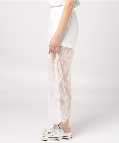 WEGO（ウィゴー）の「WEGO/シアーレースワイドパンツ（スラックス・レディース・ホワイト/ブラック/ライトピンク・FREE）」の5枚目の写真