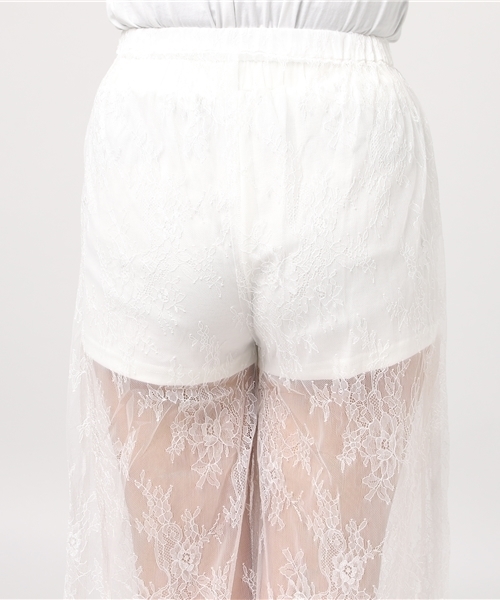 WEGO（ウィゴー）の「WEGO/シアーレースワイドパンツ（スラックス・レディース・ホワイト/ブラック/ライトピンク・FREE）」の8枚目の写真