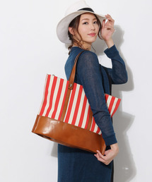 RIPANI（リパーニ）の「[RIPANI]牛革レザーストライプトートバッグ（トートバッグ）」