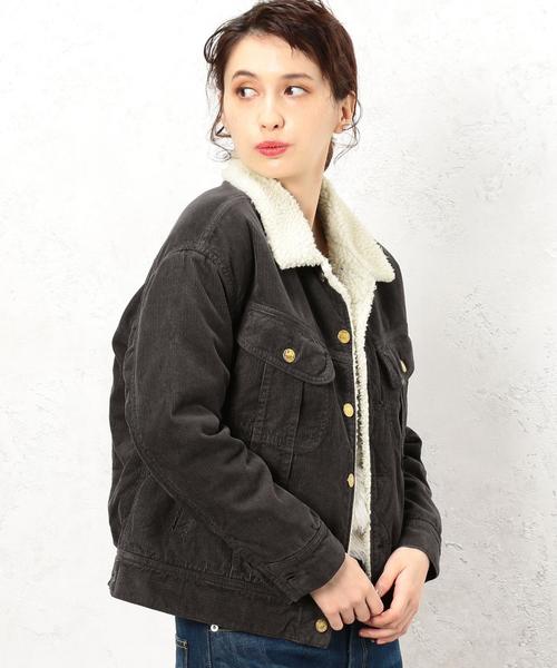 Lee（リー）の「■■■[別注]CB LEE(リー)×GLR CB ボア STORM RIDERS ◆（ブルゾン・レディース・ダークグレー/ベージュ/ライトピンク・FREE）」の2枚目の写真