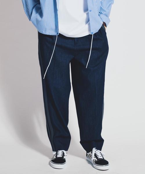 MONKEY TIME（モンキータイム）の「＜monkey time＞ DENIM LINE WIDE 1P PANTS/ワイドパンツ（デニムパンツ・メンズ・ネイビー・SMALL/LARGE/MEDIUM）」の5枚目の写真