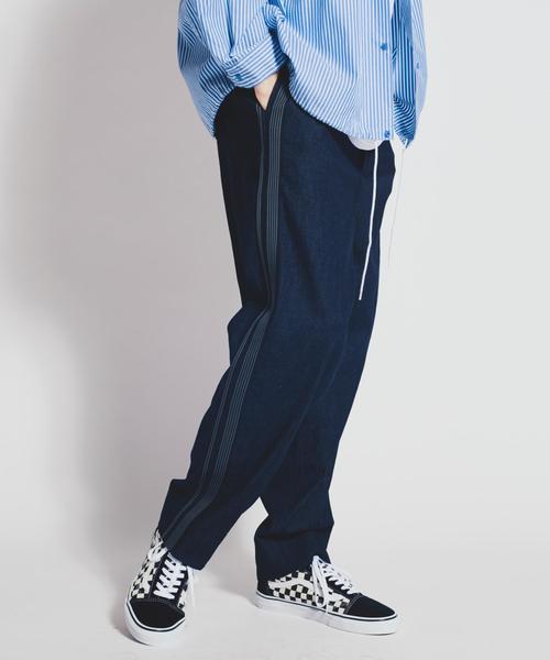 MONKEY TIME（モンキータイム）の「＜monkey time＞ DENIM LINE WIDE 1P PANTS/ワイドパンツ（デニムパンツ・メンズ・ネイビー・SMALL/LARGE/MEDIUM）」の2枚目の写真