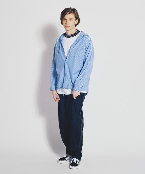 MONKEY TIME（モンキータイム）の「＜monkey time＞ DENIM LINE WIDE 1P PANTS/ワイドパンツ（デニムパンツ・メンズ・ネイビー・SMALL/LARGE/MEDIUM）」の4枚目の写真
