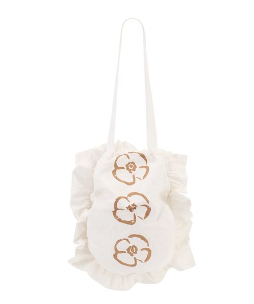 merry jenny（メリージェニー）の「ギャザーフリルトート（ハンドバッグ・レディース・ライトブルー/オフホワイト/ブラック・FREE）」の4枚目の写真