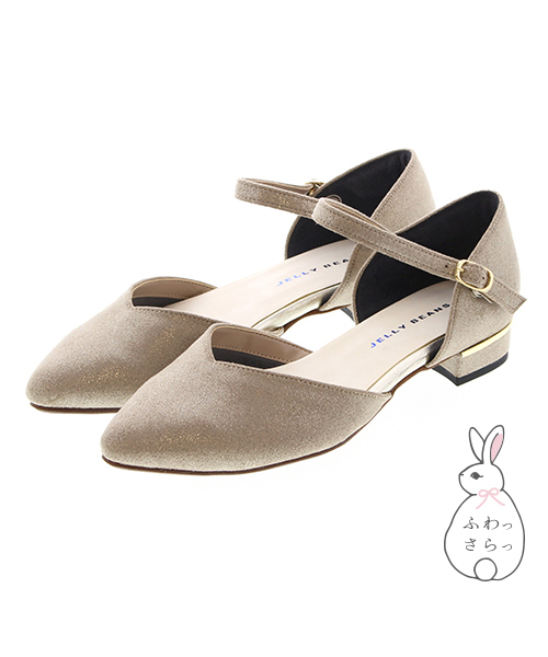 JELLY BEANS（ジェリービーンズ）の「Ｖカットセパレートパンプス<ふわさら>(109-9646)JELLY BEANS(ジェリービーンズ)（パンプス・レディース・ブラック/パープル/イエロー/プラチナム/レッド/チェック/シルバー/グレー系その他/バイオレット/キャメル/ダークグレー/オレンジ/ラベンダー/ベージュ/ライトピンク・23/24/25/22/25.5/22.5/24.5/23.5/21.5）」の14枚目の写真