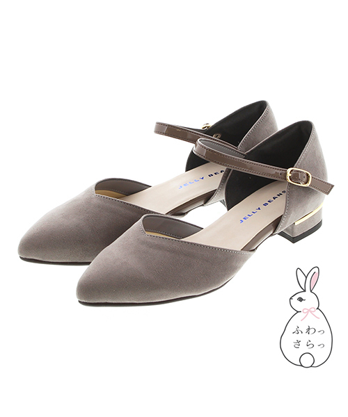 JELLY BEANS（ジェリービーンズ）の「Ｖカットセパレートパンプス<ふわさら>(109-9646)JELLY BEANS(ジェリービーンズ)（パンプス・レディース・ブラック/パープル/イエロー/プラチナム/レッド/チェック/シルバー/グレー系その他/バイオレット/キャメル/ダークグレー/オレンジ/ラベンダー/ベージュ/ライトピンク・23/24/25/22/25.5/22.5/24.5/23.5/21.5）」の3枚目の写真