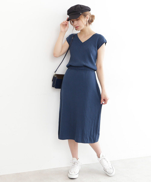 N N Natural Beauty Basic エヌエヌナチュラルビューティーベーシック の ノースリーブブラウジングニットワンピース ワンピース Wear