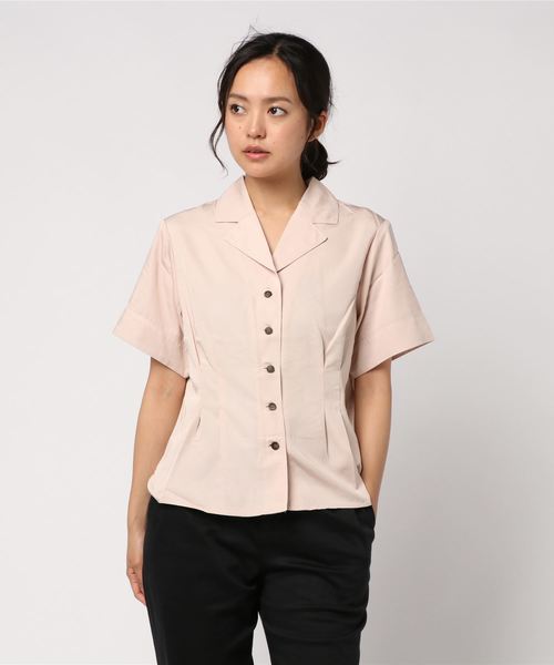 MOUSSY（マウジー）の「STITCHED OPEN SHIRT（シャツ/ブラウス・レディース・ダークネイビー/ライトピンク/ボルドー・FREE）」の6枚目の写真