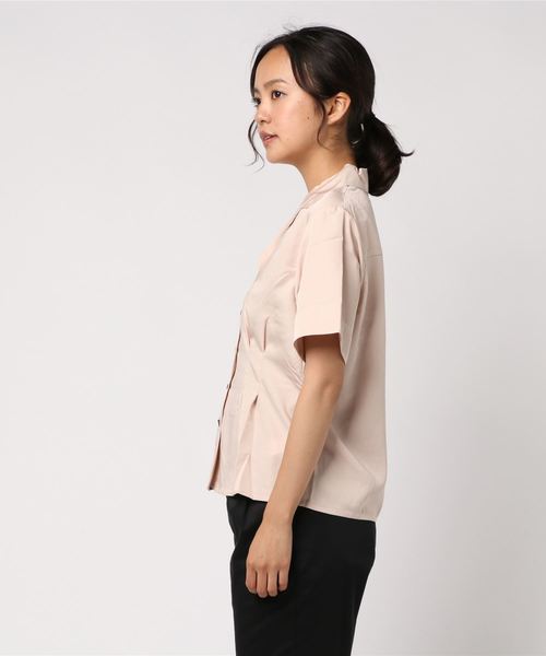 MOUSSY（マウジー）の「STITCHED OPEN SHIRT（シャツ/ブラウス・レディース・ダークネイビー/ライトピンク/ボルドー・FREE）」の5枚目の写真