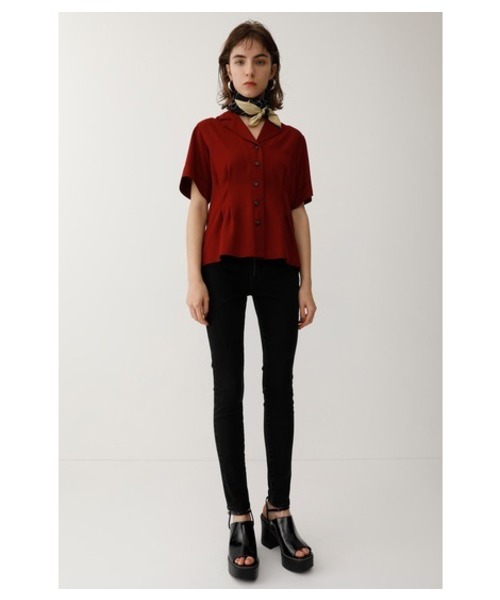 MOUSSY（マウジー）の「STITCHED OPEN SHIRT（シャツ/ブラウス・レディース・ダークネイビー/ライトピンク/ボルドー・FREE）」の10枚目の写真