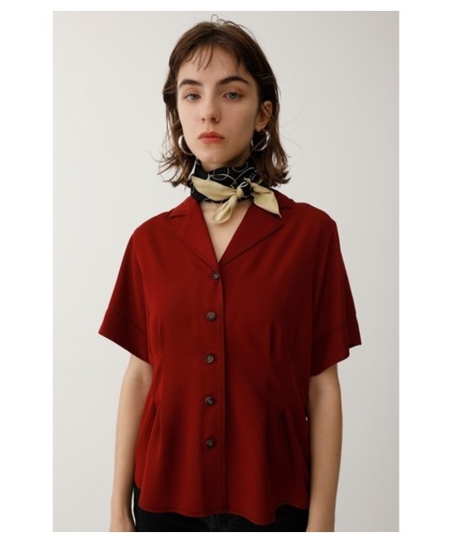 MOUSSY（マウジー）の「STITCHED OPEN SHIRT（シャツ/ブラウス・レディース・ダークネイビー/ライトピンク/ボルドー・FREE）」の11枚目の写真