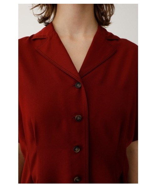 MOUSSY（マウジー）の「STITCHED OPEN SHIRT（シャツ/ブラウス・レディース・ダークネイビー/ライトピンク/ボルドー・FREE）」の14枚目の写真