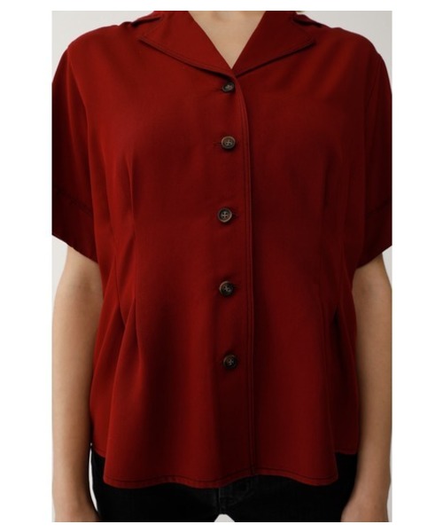 MOUSSY（マウジー）の「STITCHED OPEN SHIRT（シャツ/ブラウス・レディース・ダークネイビー/ライトピンク/ボルドー・FREE）」の16枚目の写真