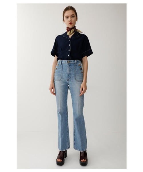 MOUSSY（マウジー）の「STITCHED OPEN SHIRT（シャツ/ブラウス・レディース・ダークネイビー/ライトピンク/ボルドー・FREE）」の17枚目の写真