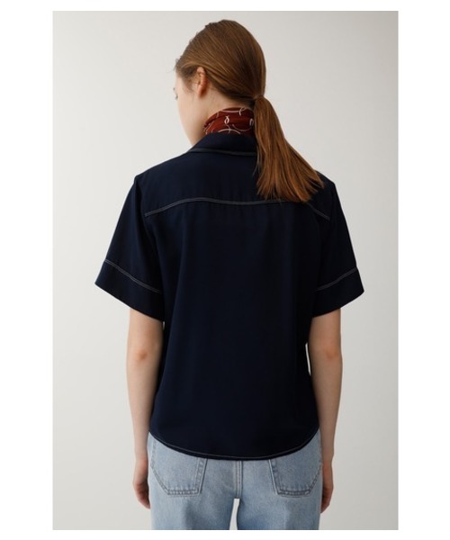 MOUSSY（マウジー）の「STITCHED OPEN SHIRT（シャツ/ブラウス・レディース・ダークネイビー/ライトピンク/ボルドー・FREE）」の20枚目の写真