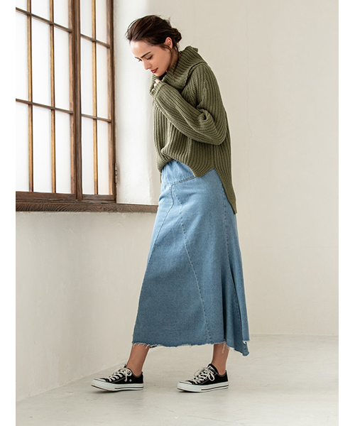 Fifth フィフス の カットオフデニムフレアスカート スカート Wear