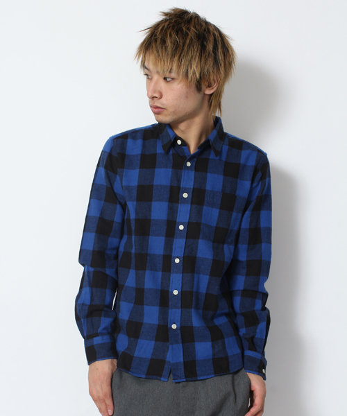 WEGO(ウィゴー)の「WEGO/ネルブロックチェックシャツ(シャツ/ブラウス・メンズ・ホワイト/ブラック/グリーン/イエロー/レッド/ホワイト系その他/グリーン系その他/ブルー/ブルー系その他/バーガンディー/レッド系その他・MEDIUM/LARGE)」の8枚目の写真