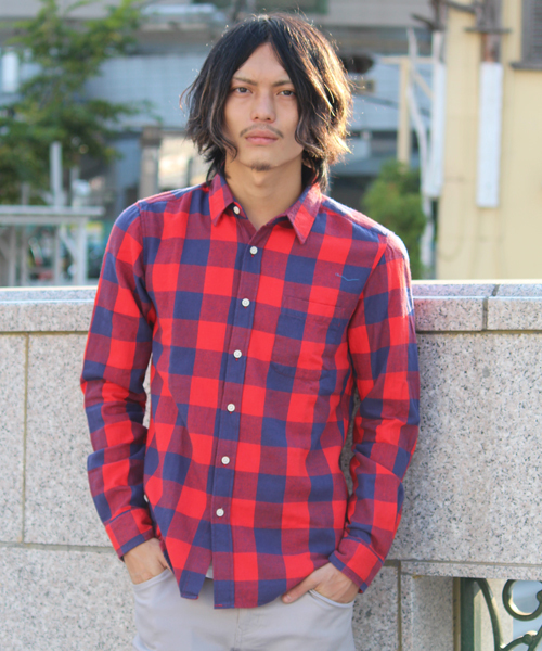 WEGO(ウィゴー)の「WEGO/ネルブロックチェックシャツ(シャツ/ブラウス・メンズ・ホワイト/ブラック/グリーン/イエロー/レッド/ホワイト系その他/グリーン系その他/ブルー/ブルー系その他/バーガンディー/レッド系その他・MEDIUM/LARGE)」の10枚目の写真