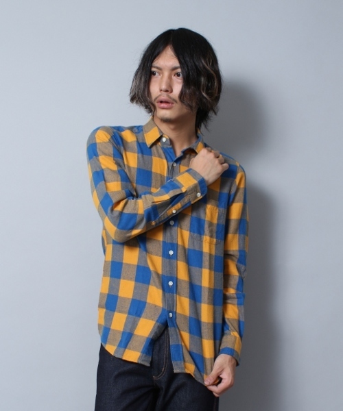 WEGO(ウィゴー)の「WEGO/ネルブロックチェックシャツ(シャツ/ブラウス・メンズ・ホワイト/ブラック/グリーン/イエロー/レッド/ホワイト系その他/グリーン系その他/ブルー/ブルー系その他/バーガンディー/レッド系その他・MEDIUM/LARGE)」の9枚目の写真