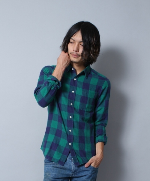 WEGO(ウィゴー)の「WEGO/ネルブロックチェックシャツ(シャツ/ブラウス・メンズ・ホワイト/ブラック/グリーン/イエロー/レッド/ホワイト系その他/グリーン系その他/ブルー/ブルー系その他/バーガンディー/レッド系その他・MEDIUM/LARGE)」の5枚目の写真