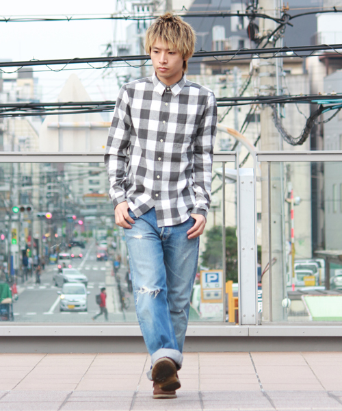WEGO(ウィゴー)の「WEGO/ネルブロックチェックシャツ(シャツ/ブラウス・メンズ・ホワイト/ブラック/グリーン/イエロー/レッド/ホワイト系その他/グリーン系その他/ブルー/ブルー系その他/バーガンディー/レッド系その他・MEDIUM/LARGE)」の21枚目の写真
