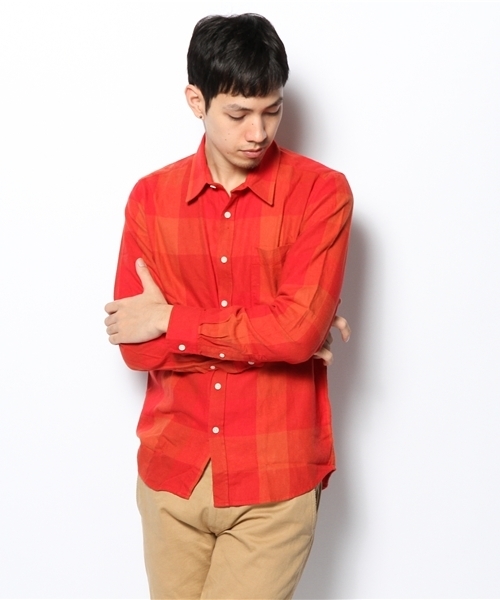 WEGO(ウィゴー)の「WEGO/ネルブロックチェックシャツ(シャツ/ブラウス・メンズ・ホワイト/ブラック/グリーン/イエロー/レッド/ホワイト系その他/グリーン系その他/ブルー/ブルー系その他/バーガンディー/レッド系その他・MEDIUM/LARGE)」の1枚目の写真