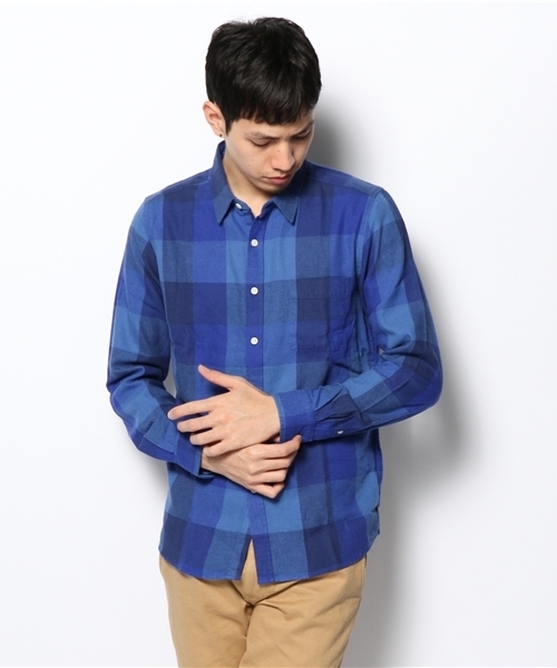 WEGO(ウィゴー)の「WEGO/ネルブロックチェックシャツ(シャツ/ブラウス・メンズ・ホワイト/ブラック/グリーン/イエロー/レッド/ホワイト系その他/グリーン系その他/ブルー/ブルー系その他/バーガンディー/レッド系その他・MEDIUM/LARGE)」の7枚目の写真