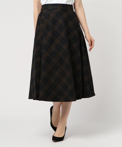 AMERICAN HOLIC（アメリカンホリック）の「・チェックフレアスカート ＊（スカート・レディース・ブラウン系その他4/ベージュ系その他4/グリーン系その他5/ブルー系その他5・FREE）」の4枚目の写真