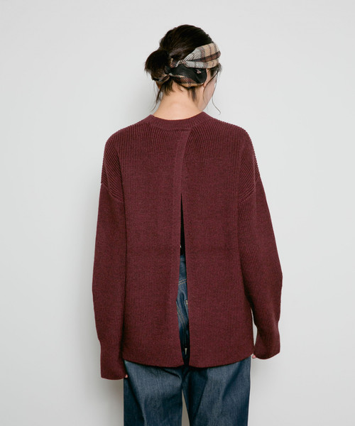 Curensology（カレンソロジー）の「Curensology(カレンソロジー)/バックポイントプルオーバー（ニット/セーター・レディース・ホワイト/ボルドー/スモークグレー・FREE）」の14枚目の写真