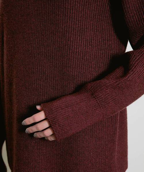 Curensology（カレンソロジー）の「Curensology(カレンソロジー)/バックポイントプルオーバー（ニット/セーター・レディース・ホワイト/ボルドー/スモークグレー・FREE）」の12枚目の写真