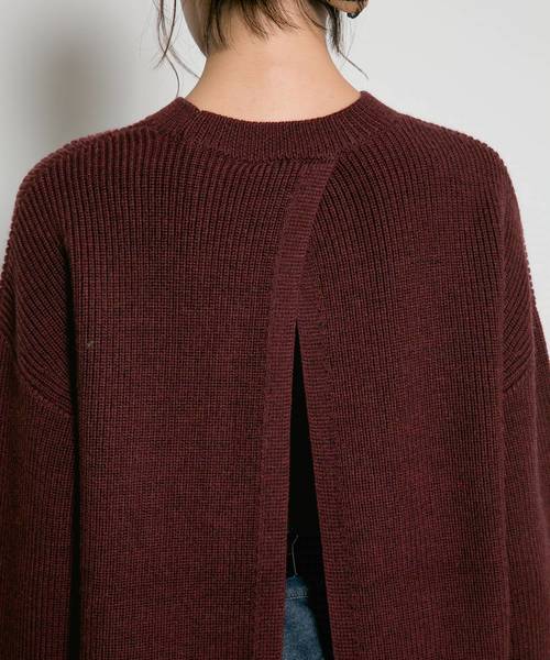 Curensology（カレンソロジー）の「Curensology(カレンソロジー)/バックポイントプルオーバー（ニット/セーター・レディース・ホワイト/ボルドー/スモークグレー・FREE）」の17枚目の写真