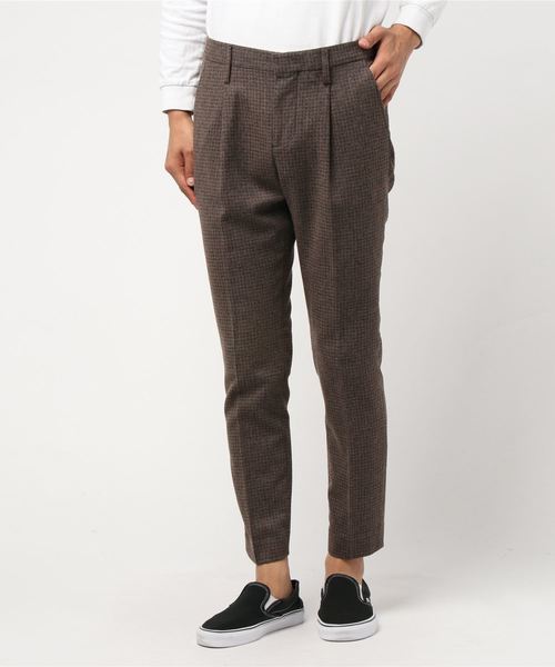 entre amis 青と黒のチェック柄スラックス Mサイズ 30インチ entre amis 】アントレアミ メンズパンツ size 30（ネイビー） | Yor